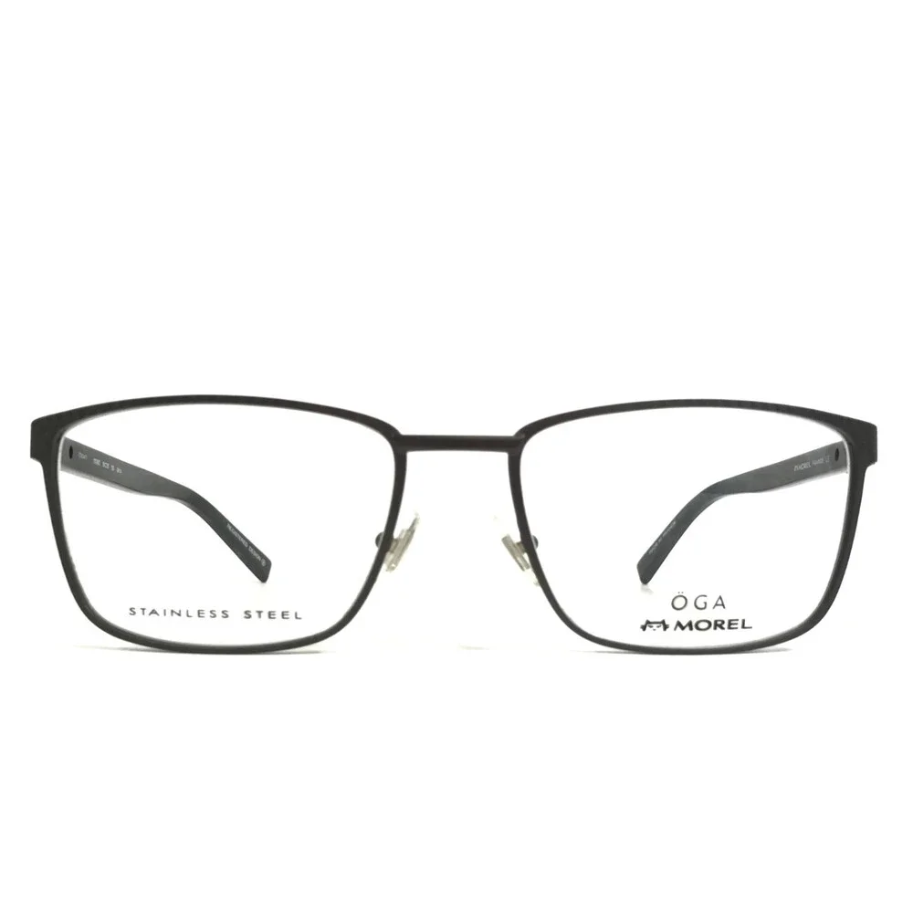 OGA by Morel Eyeglasses Frames 10039O GN14 Gunmetal Dark Gray Black 59-20-150